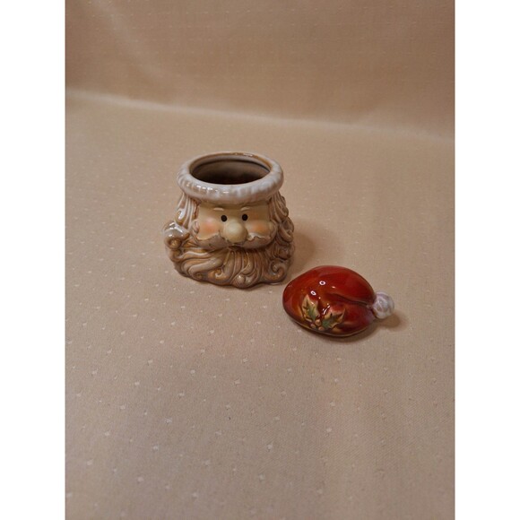 Ceramic Santa Sugar & Creamer Set Christmas Holiday Gift Adorable Santa Face - Picture 7 of 8
